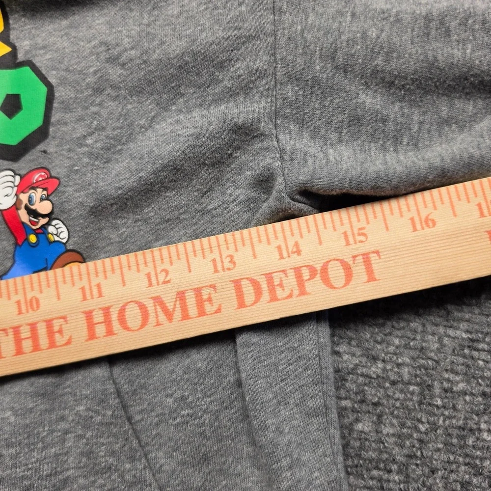 Old Navy Kids Super Mario Hoodie‎ Size XS 5 Gray Nintendo Pullover Sweatshirt